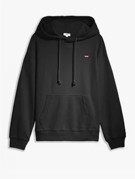 Image of Levis 100% Cotton Small Logo Standard Hoodie - Black, Size Xxs, Women