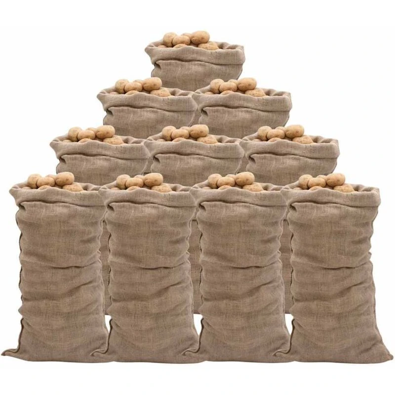 Image of Vidaxl Jute Sacks 10 Pcs 65X135cm 100% Jute 220 Gsm, Brown 155780