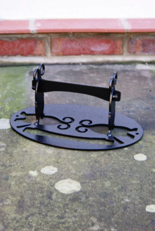 Image of Poppy Forge Oval (Victorian) Boot/shoe Scraper - Steel Shoe Cleaner - Steel - L20 X W35 X H12.7cm - Black