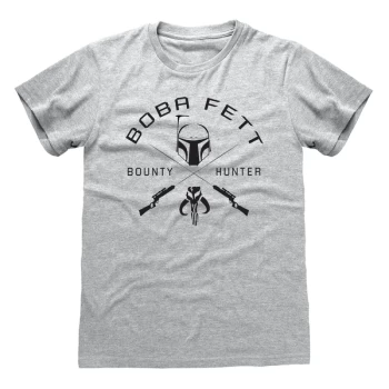 Image of Star Wars - Bounty Hunter Crest Unisex Large T-Shirt - Grey