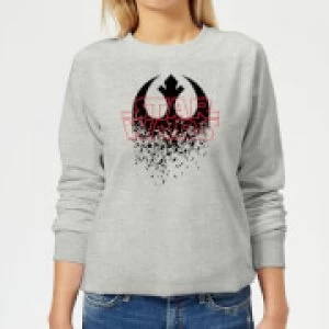 Image of Star Wars Shattered Emblem Womens Sweatshirt - Grey - L