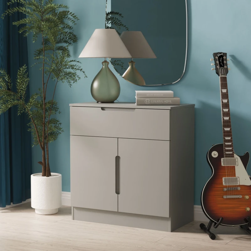 Image of Welcome Furniture Ltd Milan 1 Drawer 2 Door Sideboard in Dusk Grey - Ready Assembled, Grey MIL213DGDG