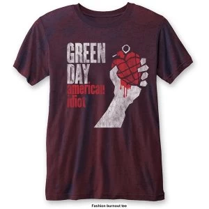 Image of Green Day - American Idiot Vintage Unisex Large T-Shirt - Blue,Red