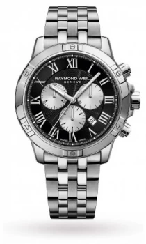 Image of Raymond Weil Mens Tango Chronograph Stainless Steel Black Watch