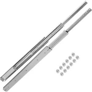 Image of VEVOR Drawer Slides, 1 Pair Soft Close Drawer Slides, Ball Bearing Side Mount Drawer Hardware Slides, 500 LBS Load Capacity 3-Section Full Extension