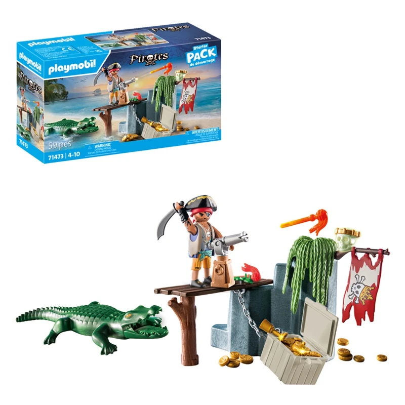 Image of Playmobil 71473 Pirates: Pirate With Alligator Starter Pack