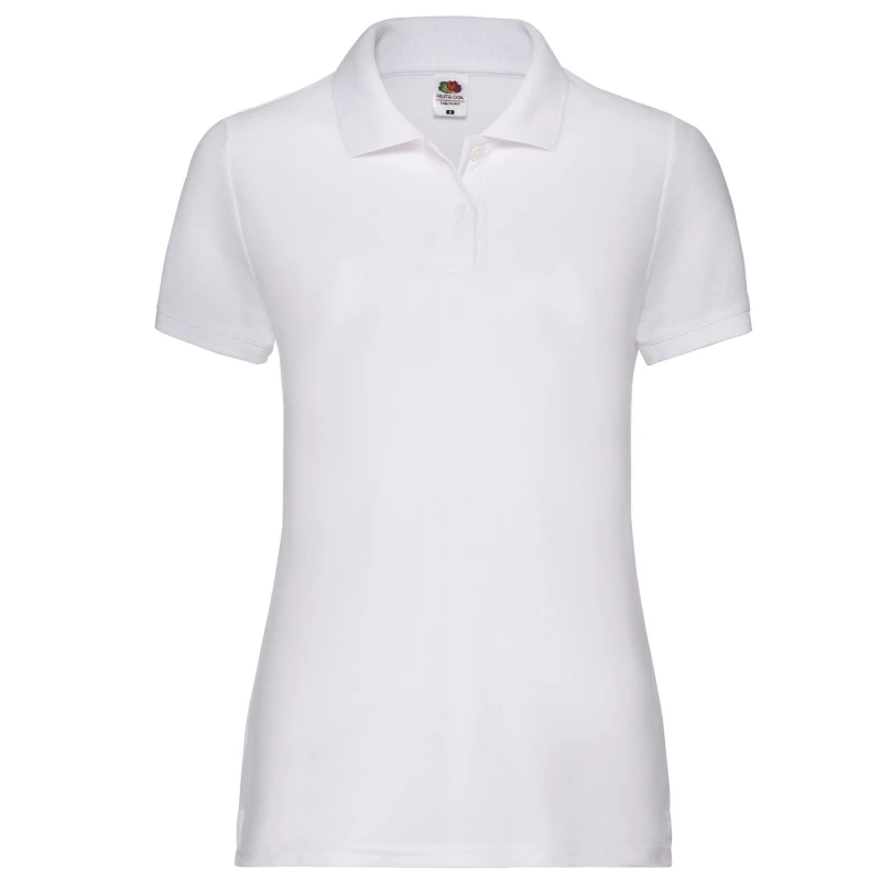 Image of Fruit Of The Loom Lady Fit 65 35 Polo Shirt White female