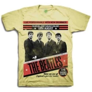 image of The Beatles - 1962 Port Sunlight Unisex Large T-Shirt - Yellow