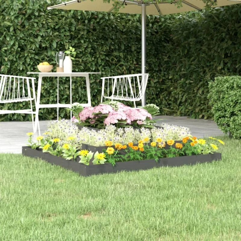 Image of vidaXL Planter Grey 110x110x27cm Solid Wood Pine, Grey 823873