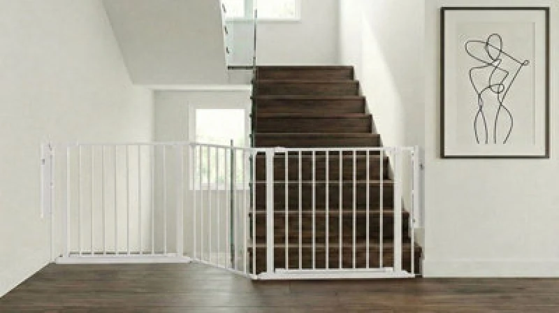 Image of Safetots Two Door Multi Panel Solution For Up And Down Staircases, White, 226Cm Of Length, Includes 2 Door Opening Panels