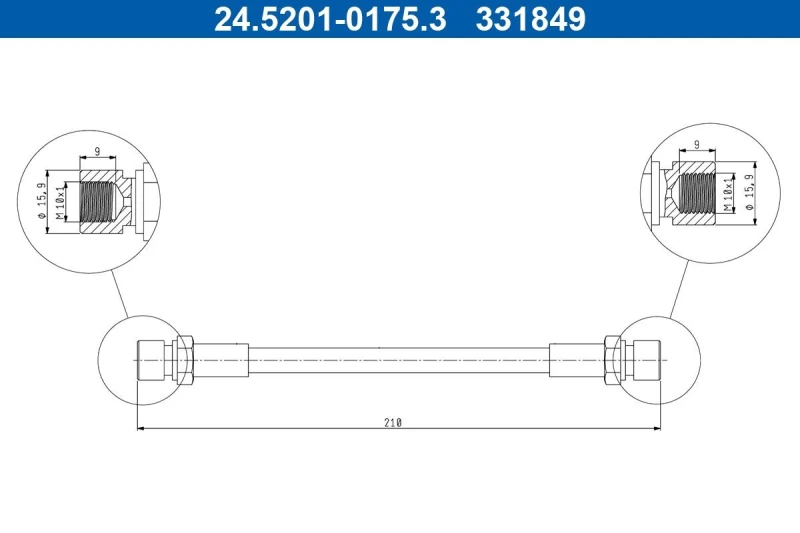 Image of Brake hose ATE 24.5201-0175.3