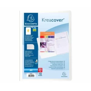 image of Kreacover Display Book PP A4, 10 Pkts, White, Pack of 20