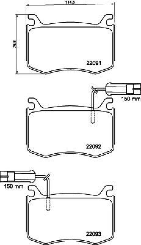 Image of HELLA Brake pad set HELLA 8DB 355 039-051