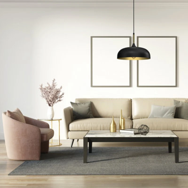 Image of Milagro Pendant Lamp Lincoln Black/gold 1Xe27 35Cm