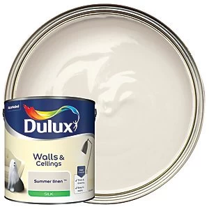 Image of Dulux Walls & Ceilings Summer Linen Silk Emulsion Paint 2.5L