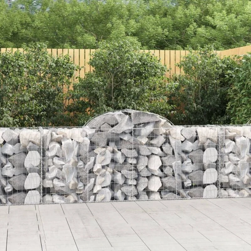 Image of VIDAXL Vidaxl - Arched Gabion Baskets 5 pcs 200x50x80/100cm Galvanised Iron 8720845568856