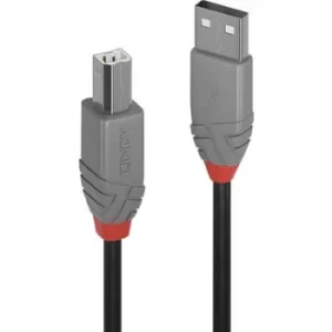 image of LINDY USB cable USB 2.0 USB-A plug, USB-B plug 3m Black