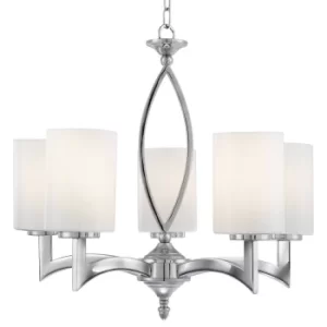 image of Gina 5 Light Multi Arm Ceiling Pendant Chrome with Glass Shades, E27