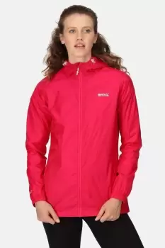 Image of Regatta III Potion Pink Waterproof Hooded Pack-It Jacket - Womens - Size: 12