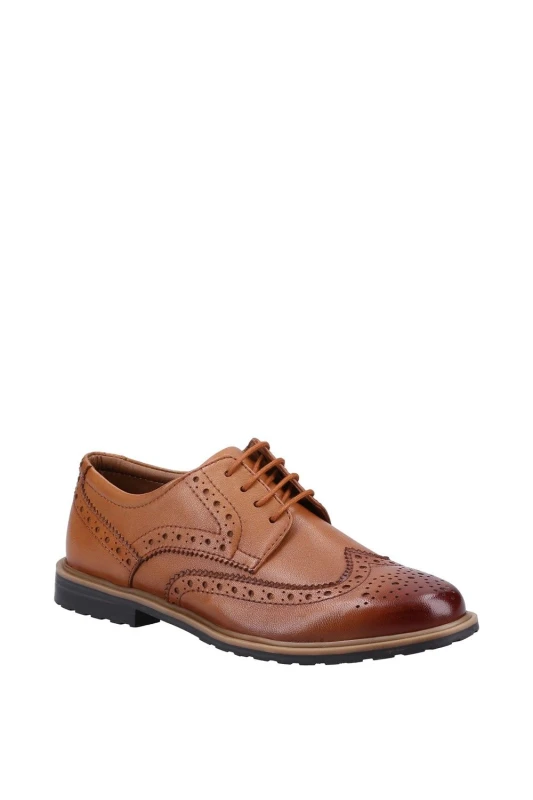 Image of Hush Puppies Girl's 'Verity Brogue' Leather Shoes in Tan Size: Infant 4 Tan Female Infant 4