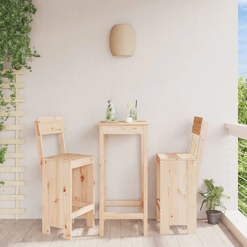 Image of vidaXL Bar Stools 2 pcs 40x48.5x115.5cm Solid Wood Pine, Brown 825359