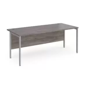 Image of Dams Maestro 25 Straight Desk 1800mm x 800mm - Silver H-frame Leg, Beech Top