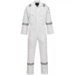 image of Portwest FR50 White Sz L Regular Flame Resistant Anti-Static Boiler Suit Coverall Overall