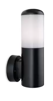 image of Luna Outdoor Modern Wall Light Black IP54, E27