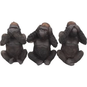 Image of Three Wise Gorillas Figurine