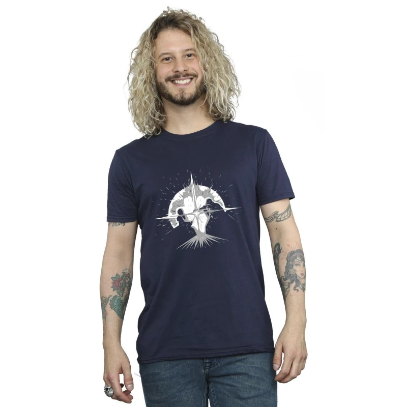 Image of Star Wars Star Wars Men Obi-Wan Kenobi Saber Silhouette Fight T-Shirt in Navy Size: Small Navy S Male 5059934446878