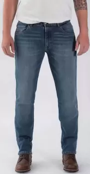 Image of Rokker Rokkertech Tapered Slim Carrot Fit Motorcycle Jeans, blue, Size 29, blue, Size 29