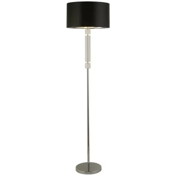 Image of Searchlight - Chrome, Glass Lamp with Black Shade Silver Inner