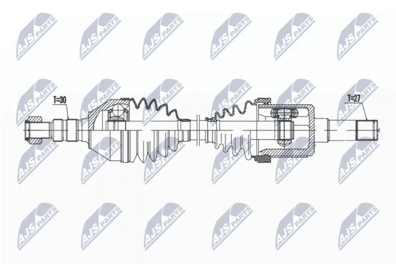 Image of NTY NPW-PL-143 Drive shaft Automatic Transmission, Front Axle Left Drive Shaft (13)