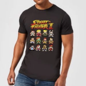Image of Street Fighter 2 Pixel Characters Mens T-Shirt - Black - XL