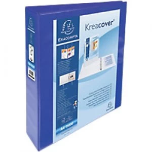 Image of Exacompta Presentation Ring Binder Polypropylene A4 4 ring 50 mm Blue