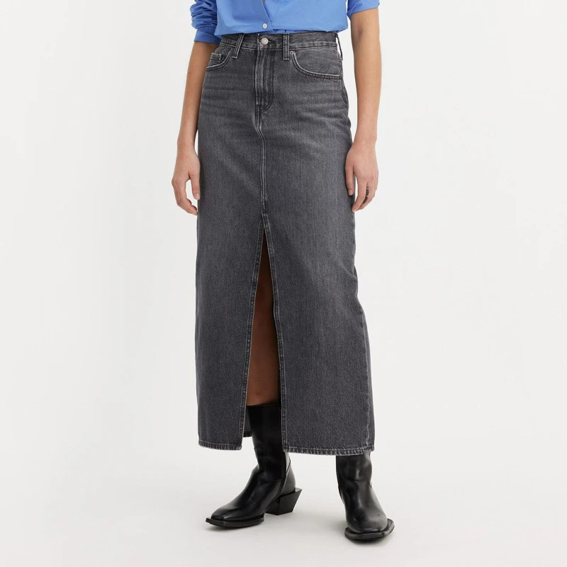Image of Levis Levis Ankle Column Skirt Please Hold - Black 31