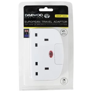 image of Daewoo UK to EU Travel Adaptor with 2 USB Ports