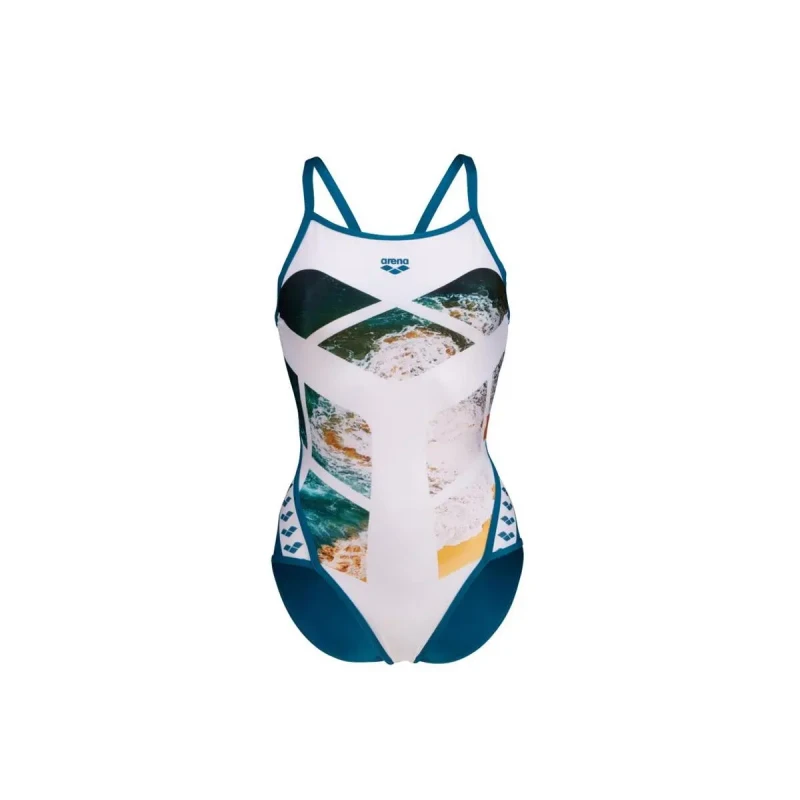 Image of Womens 1 Piece swimsuit Arena Planet Super Fly Blanc Female 36