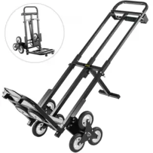 image of VEVOR Stair Climbing Cart 460lbs Capacity, Portable Folding Trolley With 5Inch Wheels, Stair Climber Hand Truck With Adjustable Handle For Pulling, Al