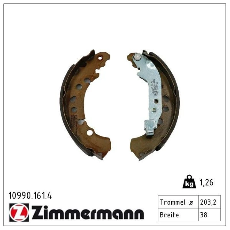Image of ZIMMERMANN Brake Shoe Set ZIMMERMANN 10990.161.4