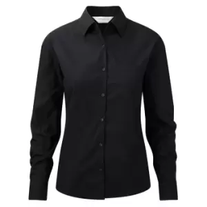 Image of Jerzees Ladies/Womens Long Sleeve Pure Cotton Work Shirt (XL) (Black)