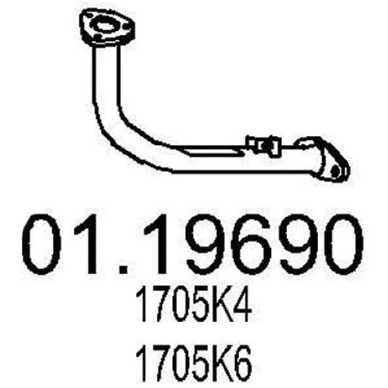 Image of MTS 01.19690 Exhaust Pipe Front, Length: 540mm Exhaust Pipe (17)