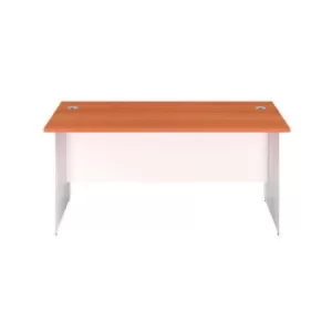 image of Jemini Rectangular Panel End Desk 1200x800x730mm Beech/White KF804642