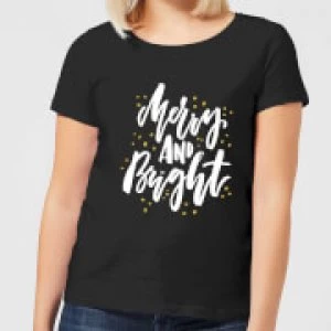 Image of Merry and Bright Womens T-Shirt - Black - 3XL - Black