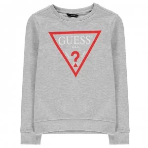 Image of Guess Logo Sweater - Grey Marl