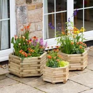 image of Zest4Leisure Marford Hexagonal Garden Planter Set