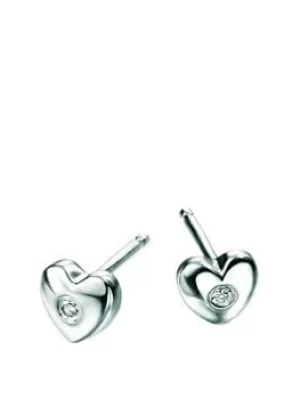 Image of D For Diamond Diamond Set ChildrenS Heart Earrings