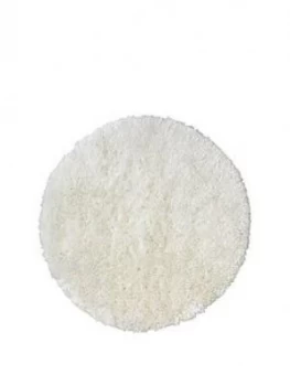 Image of Circle Shaggy Rug - White