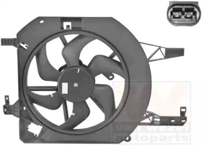 Image of VAN WEZEL 4394746 Cooling Fan for vehicles with air conditioning, with radiator fan shroud, with electric motor Fan,radiator (508)