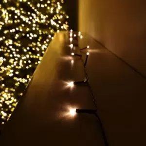 image of Premier Decorations Ltd - 100 LED 10m Premier Christmas Outdoor 8 Function Battery Timer Lights Vintage Gold